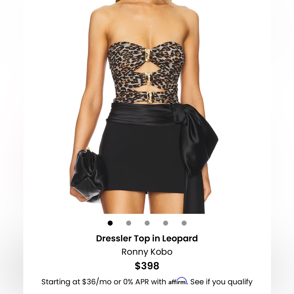 Ronny Kobo Leopard Print Dressler Top With Gold Details